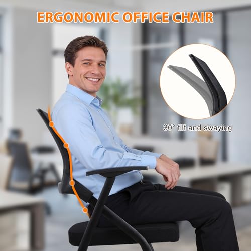 Tacarlha Ergonomic Folding Office Chair with Mesh Back, Armrest & Wheels (Oversized / 1)