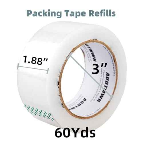 Packing Tape Refills, Clear, Packaging Tape Heavy Duty Designed for Moving, Shipping and Packing, Mailing,1.88" x 60 yds, 2 Rolls