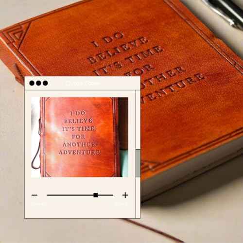 Soothi, Another Adventure, Handmade Antique Leather Journal for Travel or Diary, Unlined, Brown, 7''x5''