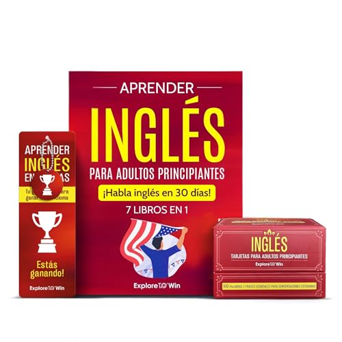 Libro 7 en 1 para aprender inglés para adultos principiantes + 100 Flashcards y Bookmark - ¡Habla inglés en 30 días! (Versión oficial 2025)