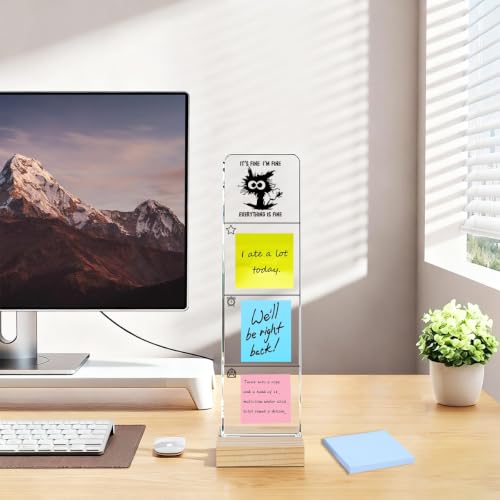 Everything Memo Board with Removable Wooden Base and 100 Sticky Notes - Office Desk Organizer