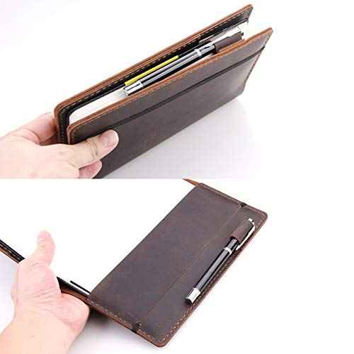 Robrasim Leather Journal Cover Fits for Moleskine Large Hard Cover Notebook, Handmade Vintage Leather Cover for 5"x8.25" Hardcover Notebooks - Coffee