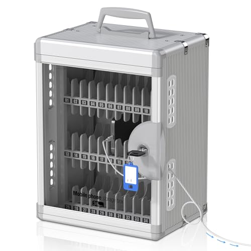 36 Slots Cell Phone Locker with Key for Classroom, Storage Box