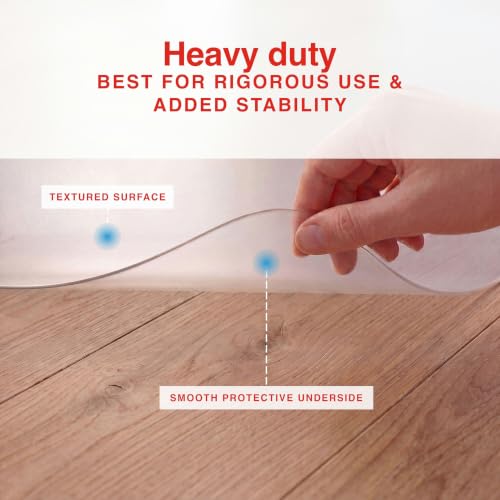 Staples Clear Office Chair Mat 46" x 60" for Hard Floors, Textured Bottom
