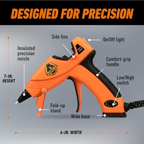 Gorilla Mini Hot Glue Gun Kit with Dual Temp & 30 Sticks - Craft & Repair