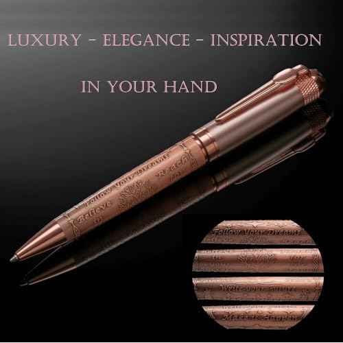S&R Somit Fancy Pen with Gift Box - Luxury Pen for Women ? Valuable Business, Office, Executive Gift for Family & Friends ? Special Engraving & Led Decorative Box (GOLDEN ROSE)