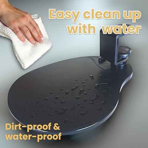 Clamp on Mouse Platform, Clip on Mouse Pad, Rotating 360, Easy Slide Out Tray, Suitable Up to for 1.5" Thickness Desk, for Home, Office to Save Space (Black)