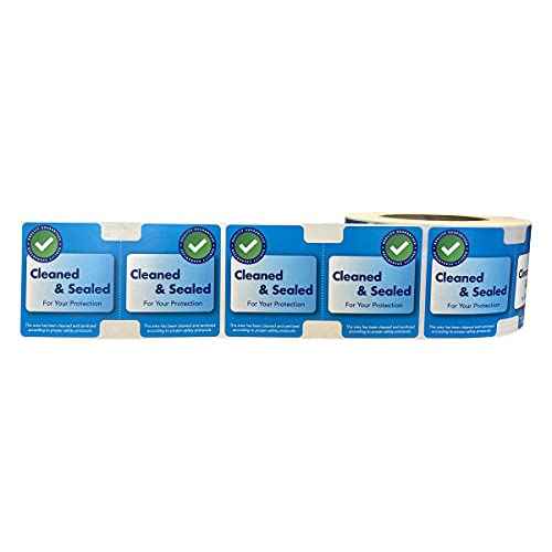 Cleaned and Sealed Tamper Door Seal Labels 2.875 x 5 Inch 500 Total Labels