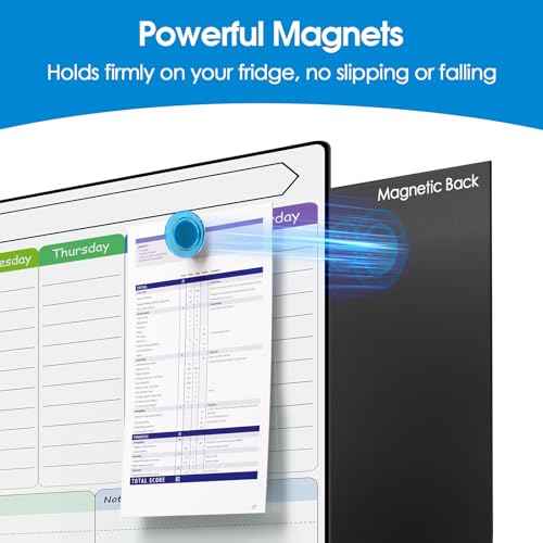 MaxGear 4 Pack Magnetic Fridge Calendar Set, 15" x 11.5" Dry Erase Whiteboard Calendar for Refrigerator, Includes Monthly, Weekly, List and Small Board with 5 Markers, 1 Eraser and 5 Magnets