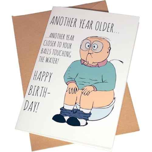 Funny Birthday Card for Men ? for him | Great Happy Bday Gift for Boyfriend, Husband, Brother, Dad, Best Friend, Son | 30th 40th 50th 60th 70th - Rude Joke Old Man Gag Humor Greeting Cards
