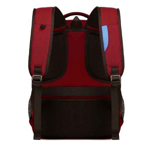 DUSLANG 17 Inch Laptop Backpack for Travel Water Resistant College Backpack for Women Laptop Bag with USB Charging Port and Clear Toiletry Bag, Red A