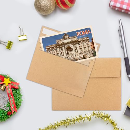 A4 Kraft Envelopes 4x6 Inch Self Seal 50 Pack for Invitations & Mailing - JOOLOKT