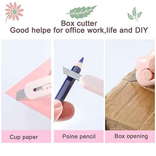 12 Pieces Cute Box Cutter Utility Retractable Knives, 6 Cartoon Kawaii Cat Claw Box Cutters Pointed, 6 Cloud Letter Opener Cardboard Envelope Slitter Knife for Office and Home Use