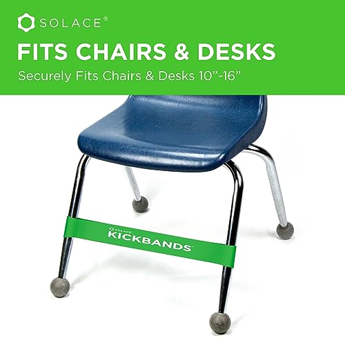Solace 12-Pack Green Fidget Kick Bands for Kids' Chairs - Classroom Sensory Fidget Bands