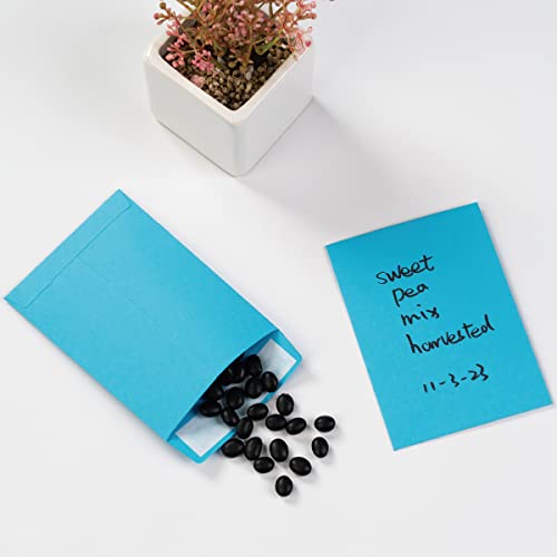 Topeen 100 Pack Colorful Self-Adhesive Seed Envelopes 3 1/4 x 4 1/2 Inches