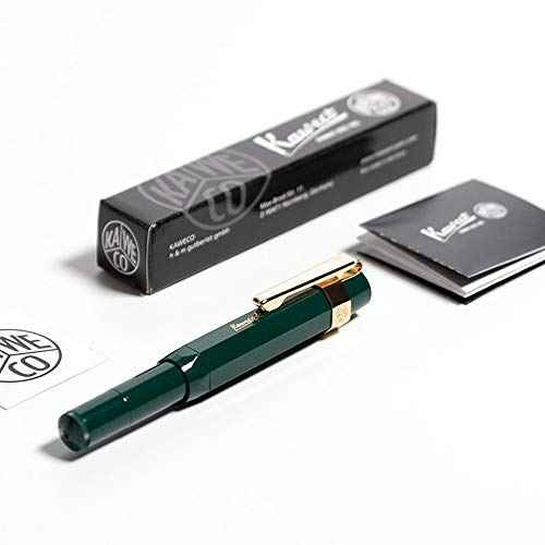Kaweco Sport Classic Fountain Pen Green, Fine Nib Sport Octagonal Clip Gold