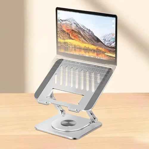 Adjustable Laptop Stand for Desk ? Portable Metal Laptop Riser with Ventilation, Foldable Notebook Holder for Home Office, Compatible with 10¡±-17¡± Laptops ? Silver