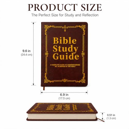 Large Print Bible Study Guide with Prayer Journal - Faux Leather Cover, 66 Pages for All 66 Books