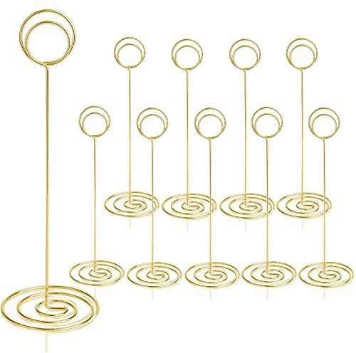 RONTEDA Gold 8.75 Inch Tall Table Number Holders 10Pcs for Weddings & Events