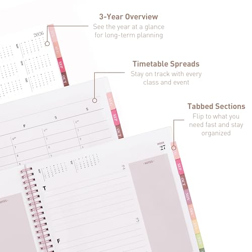 Academic Planner 2026-2027 Daily Weekly Monthly School & Work Organizer