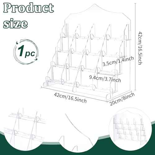 Acrylic Card Display Stand 4 Tier 16 Pockets Clear Display Sticker Holder Display for Vendor Events Acrylic Organizer Shelf for Greeting Cards Postcards Stickers Brochures