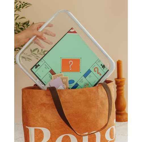 Board Game Storage,Extra Large Clear Hard Shell Case with Zipper, 3 Packs Board Game Organizer and Storage for Games Puzzle Magazine A4 Paper Craft Hobby Art Supplies