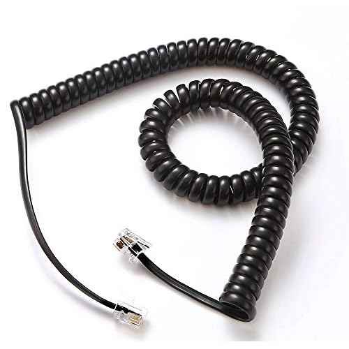 Comtrue Telephone Cord, Phone Cord,Handset Cord, Black, 2 Pack, Universally Compatible