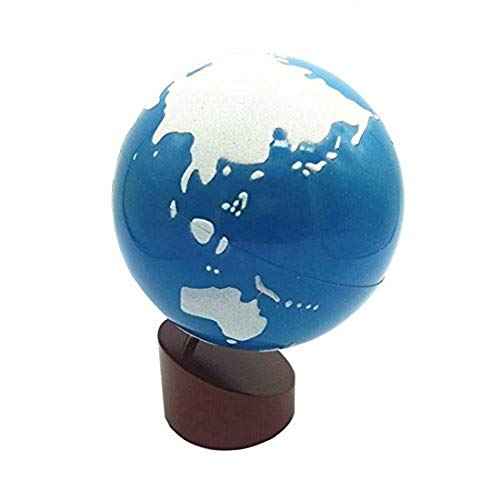 Baby Earth Globe Toys Montessori Earth Globe Plastic and Wood Material Learn To Know World Children Early Learning Teaching Aids (white)