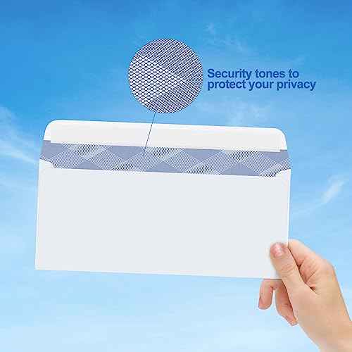 750#10 Security Envelopes, PANDRI Self Seal Windowless Envelopes, Security Tint Pattern for Secure Business Mailing, Invoices and Statements, Size 4-1/8 x 9-1/2 Inch - 24 LB