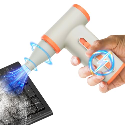 Compressed Air Duster, Powerful Electric Air Duster Stepless Speed 130000rpm, Fast Charging Rechargeable Air Blower, Cordless Portable Turbo Jet Fan for Computer Keyboard, Electronics, Car.
