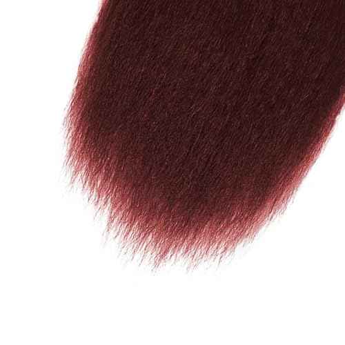 #99J Burgundy Bundles Human Hair Yaki Straight Bundles 20 22 24 Inch Wine Red Kinky Straight Bundle Unprocessed Brazilian Virgin Weave Hair 3 Bundle 50 Gram Per Bundle