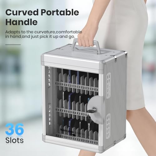 36 Slots Cell Phone Locker with Key for Classroom, Storage Box