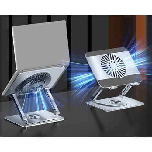 360¡Æ Rotating Laptop Stand for Surface Laptop 6 5 4 3 7 Go 3 (Surface Book 3 2) 2017 2018 2019 2020 2021 2022 2023 2024 2025 11 13 14 15 inch Laptop with Removable Cooling Fan, Foldable for Desk