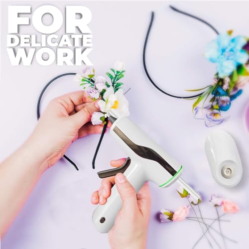 Cordless Hot Melt Glue Gun with 2.2Ah Battery - White, Auto Power-Off