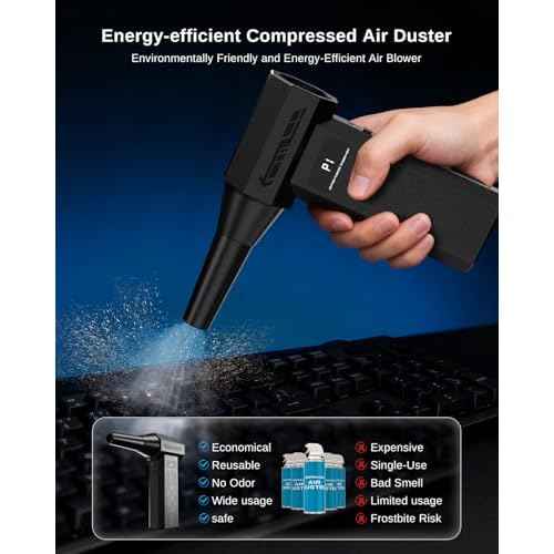 Compressed Air Duster-280000RPM Electric Air Duster,4-Gear Adjustable Super Power Air Blower,Rechargeable Mini Blower with Fast Charging for PC,Keyboard,House,Outdoor & Car