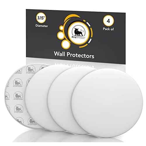 Door Stoppers - Large 3.15" (4 PCS) - Door Stoppers for Wall with Strong Back Adhesive - Quiet and Shock Absorbent Silicone Wall Protectors from Door Knobs - Protects Every Surface - White