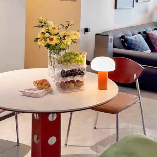 Dimmable USB Charging Mushroom Lamp, Touch Light, Desktop Bedside, Eye Protection, Office Study Desk Lamp (Orange Mushroom lamp)