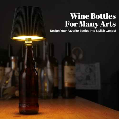 Wireless Bottle Lamp, RGB Modes & 3 Color Wine Bottle Lights with 2800 mAh Battery, Touch Dimming Wireless lamp, Portable Rechargeable Bottle Lamp Kit for Bedroom, Restaurant, Bar (2PCS)