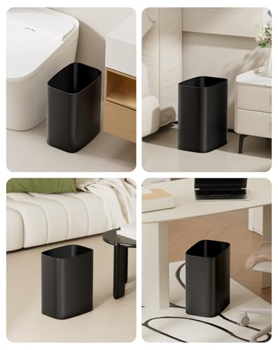 Cesun Black 3.4 Gallon Small Bathroom Trash Can, Under Sink Wastebasket
