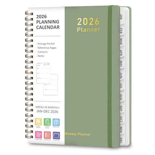 2026 Planner, Weekly and Monthly Calendar Academic Planner, Jan 2026 - Dec 2026, Planning Agenda Book for Desk Accessories and School Supplies - A5 (6.3'' x 8.5'')