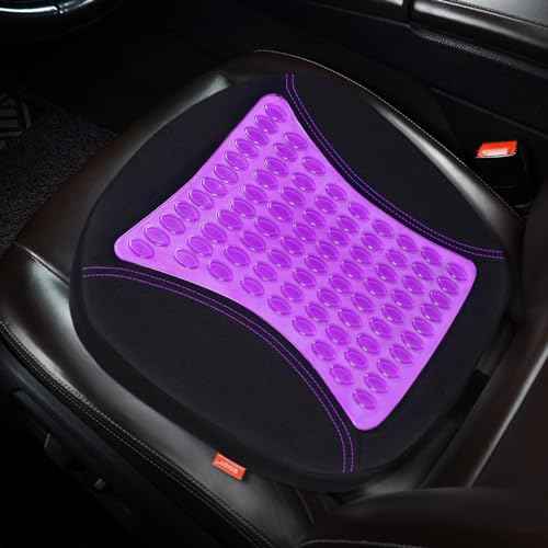 Sojoy Purple Cooling Gel Seat Cushion,Memory Foam Office Chair Cushion for Back Pain Sciatica Tailbone Pain Relief,Chair Pad for Office Chairs,Wheelchairs,Car Truck Seats