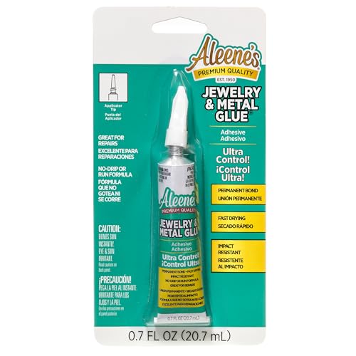 Aleene's Jewelry & Metal Glue .70 oz - Permanent Clear Waterproof Adhesive