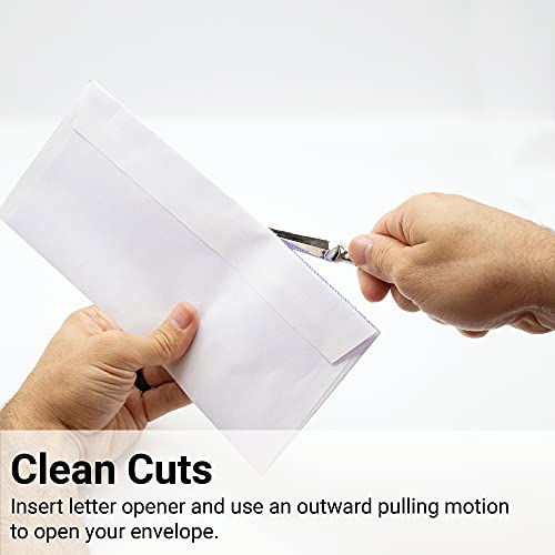 Uncommon Desks Silver Edge Letter Opener Knife - 1 Pack, Safe Envelope Cutter