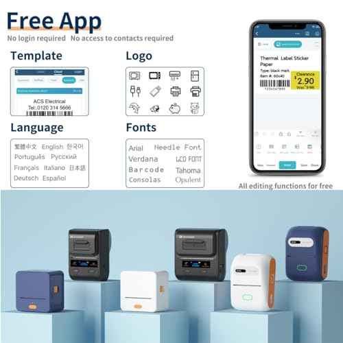 DP26 Label Maker Machine with Tape Portable Thermal Printer Bluetooth Sticker Maker Compatible with Android iOS PC Barcode Label Printer for Small Business, Home, Kitchen, School, Office (Blue)