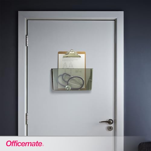 Officemate Letter-Size Wall File Organizer, Wall-Mountable Plastic Document Holder for Office & Home