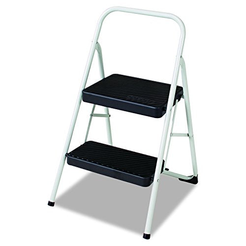 Cosco 2-Step Folding Steel Step Stool, 200 lb Capacity, 28 in H, Cool Gray