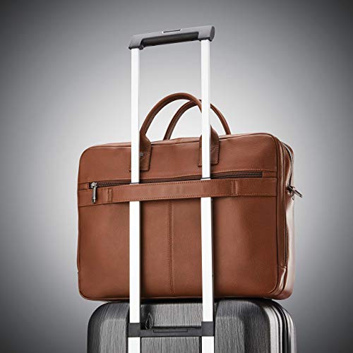Samsonite Classic Leather Toploader Briefcase Cognac, One Size