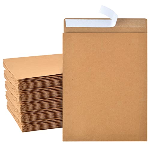 50 Pieces Expandable Envelopes 10x13x2 Large Kraft Envelopes 10x13 Catalog Envelopes Peel and Seal for Home Office Business Storage and Organizing (50)