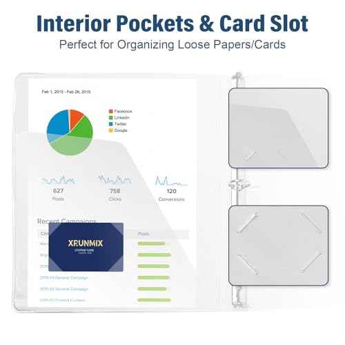1-Inch 3-Ring-Binder with Pockets, 1'' Basic Binders 1-inch View Round Binders Holds 200 Sheets US Letter Size 8.5'' x 11'' - Bundle Packs Perfect for Home, Office, and School (1-inch)