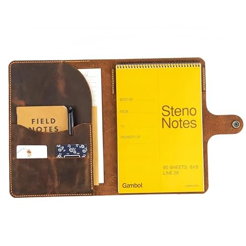 Genuine Leather Cover for Top Steno Pad 6¡± x 9¡± notepad, leather cover portfolio Compatible with Rocketbook Flip Executive Size Notebook W03-NB69
